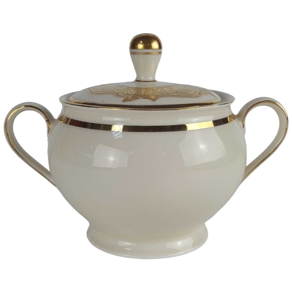 [458142473] Zuckerdose Goldrand Golddekor Hertel Jacob Rehau Form 01462 Elfenbein Beige gebraucht - gut