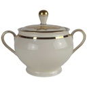 Zuckerdose Goldrand Golddekor Hertel Jacob Rehau Form 01462 Elfenbein Beige gebraucht - gut