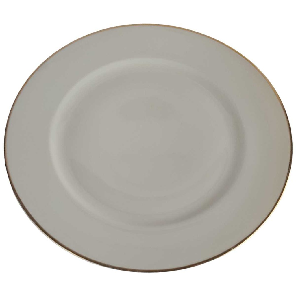 [458142485] Speiseteller Essteller Goldrand 24,8 cm Seltmann Weiden Vohenstrauß elfenbein Beige gebraucht - akzeptabel