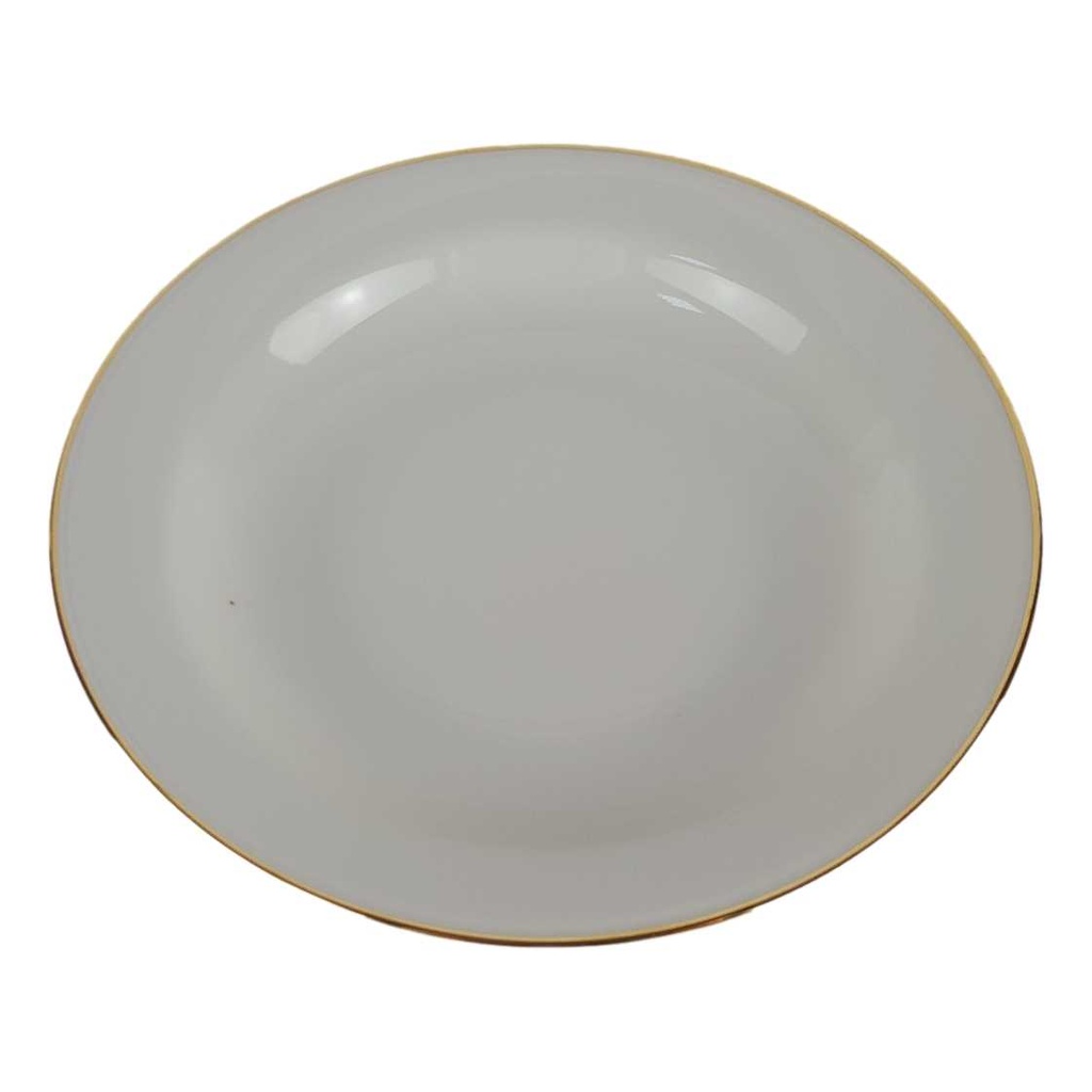[458142500] Suppenteller Goldrand 22,6 cm Winterling Marktleuthen Elfenbein Bavaria gebraucht - gut