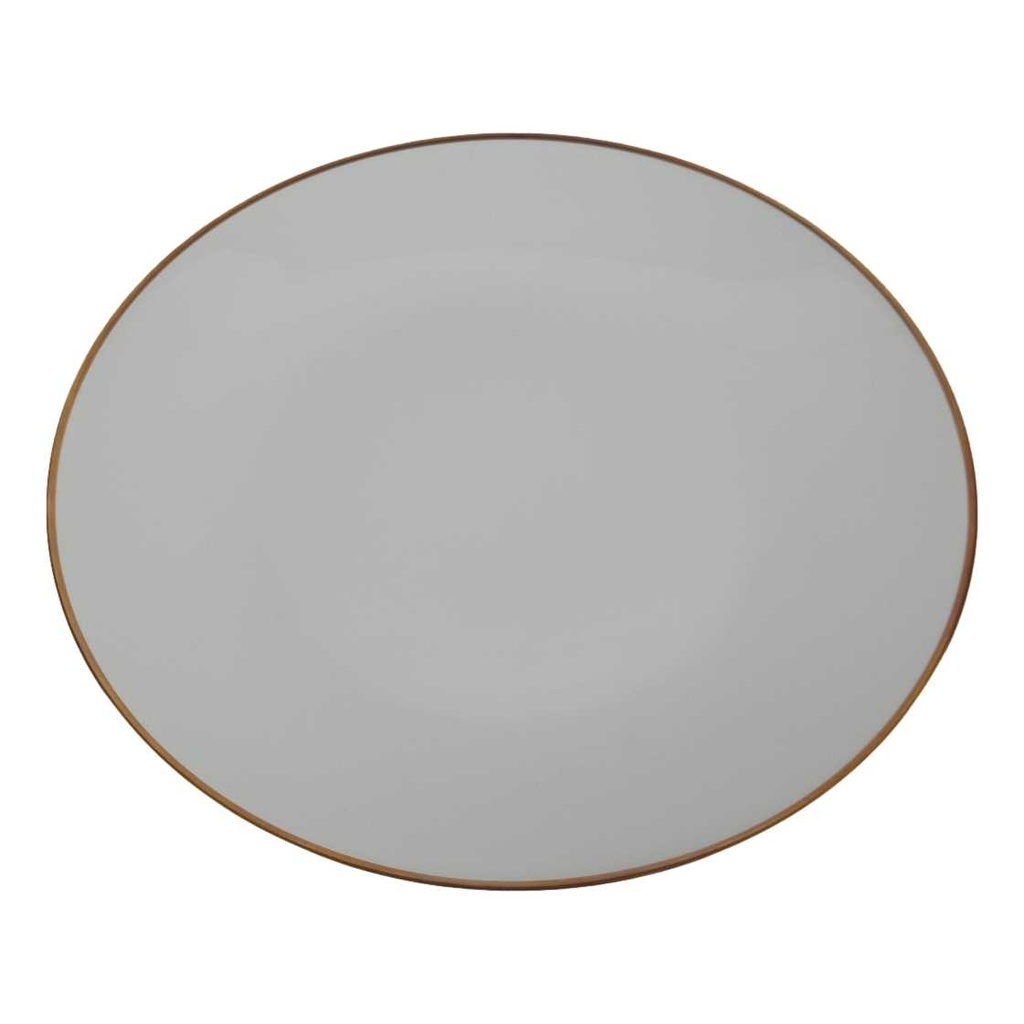 Speiseteller Essteller Goldrand 24 cm Mitterteich weiß Bavaria gebraucht - gut