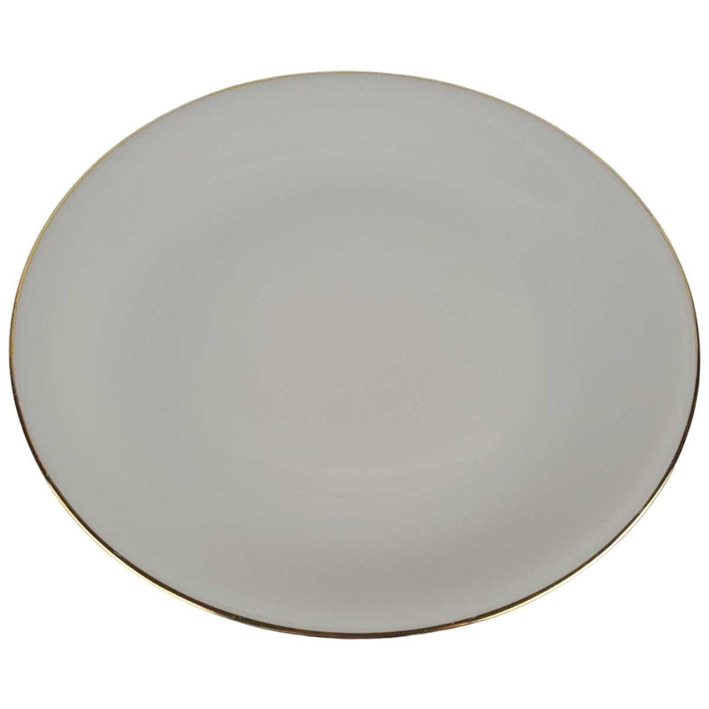 [458142503] Speiseteller Essteller Goldrand 24 cm Winterling Marktleuthen Elfenbein Beige Bavaria gebraucht - gut