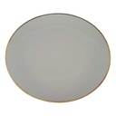 Speiseteller Essteller Goldrand 23,7 cm Mitterteich Komet elfenbein Beige Bavaria gebraucht - gut