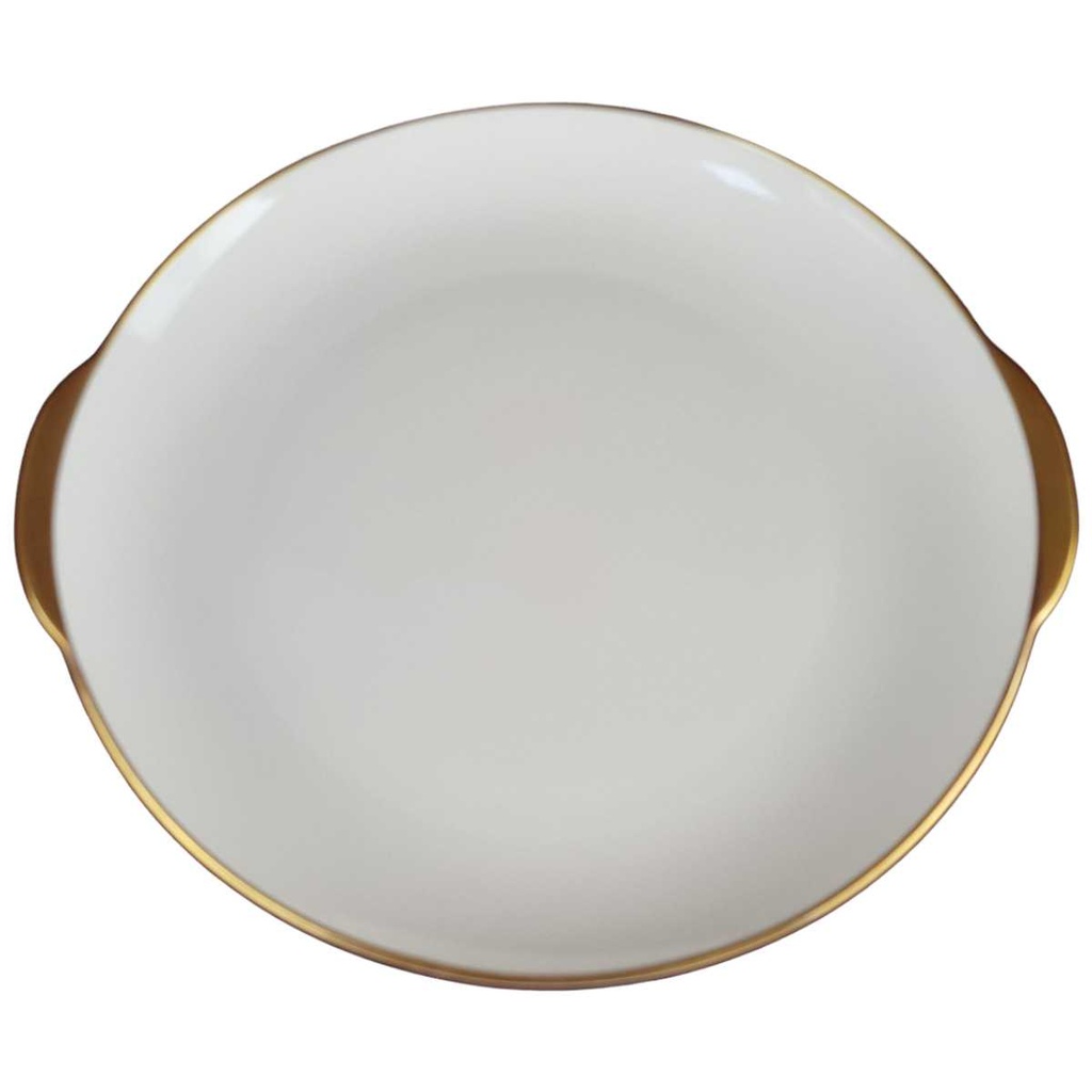 [458142507] Servierplatte Kuchenplatte mit Henkeln Goldrand Fürstenberg Form 456 gebraucht - gut