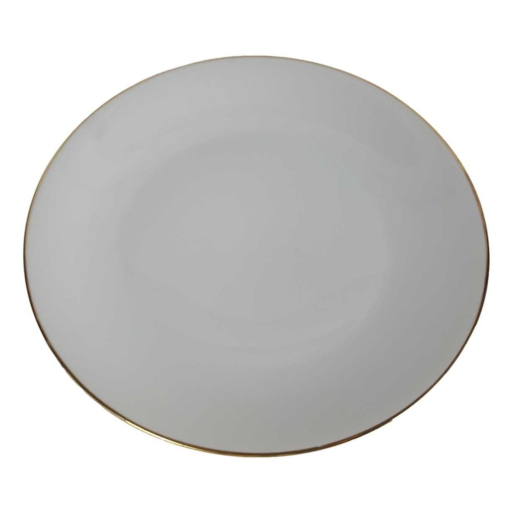 [458142510] Kuchenteller Dessertteller Goldrand 19,5 cm Seltmann Weiden Roma weiß gebraucht - gut