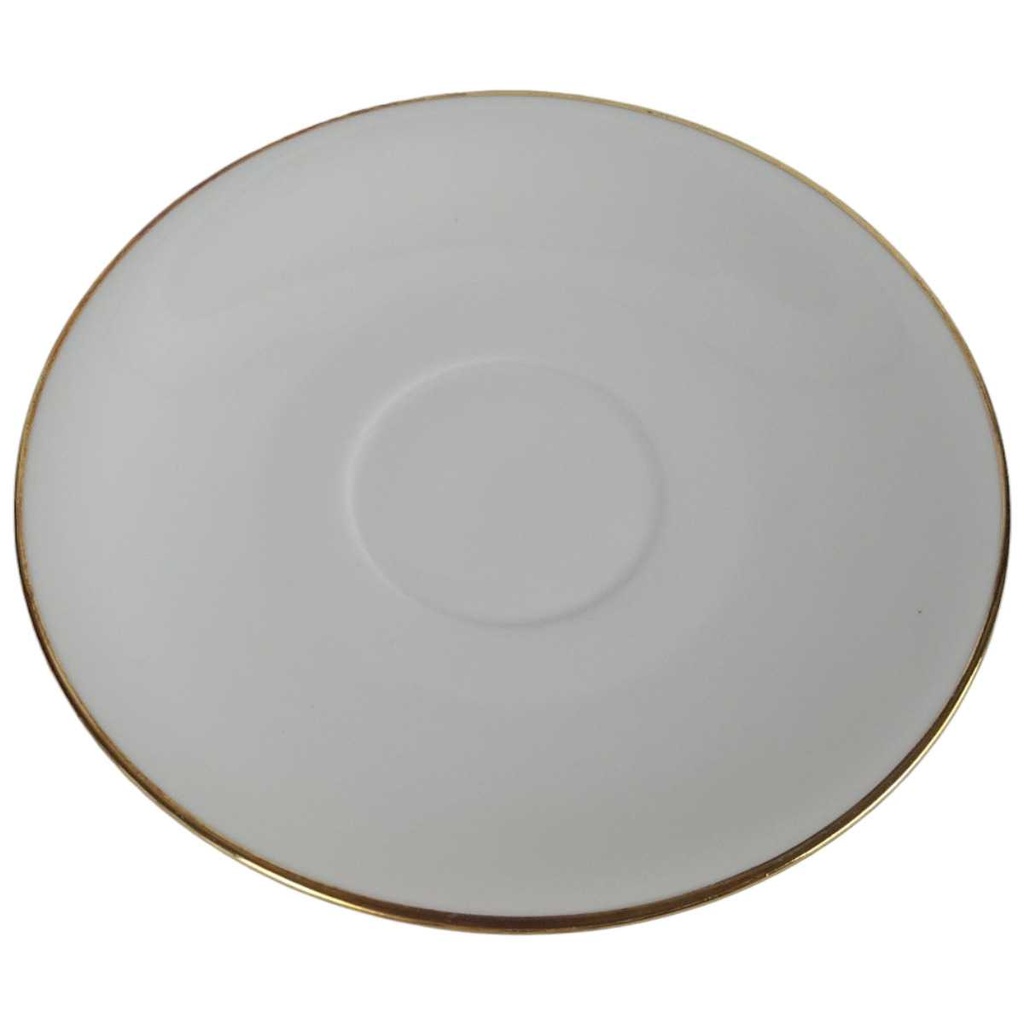 [458142511] Untertasse Goldrand 14,5 cm Seltmann Weiden Weiß gebraucht - gut