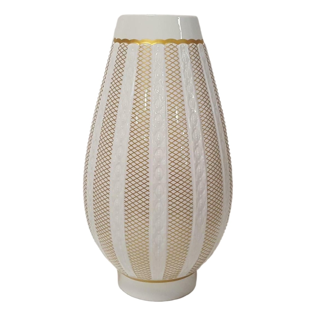 Krautheim Selb Bavaria große Porzellan Bodenvase Goldenes Netz H 57 cm