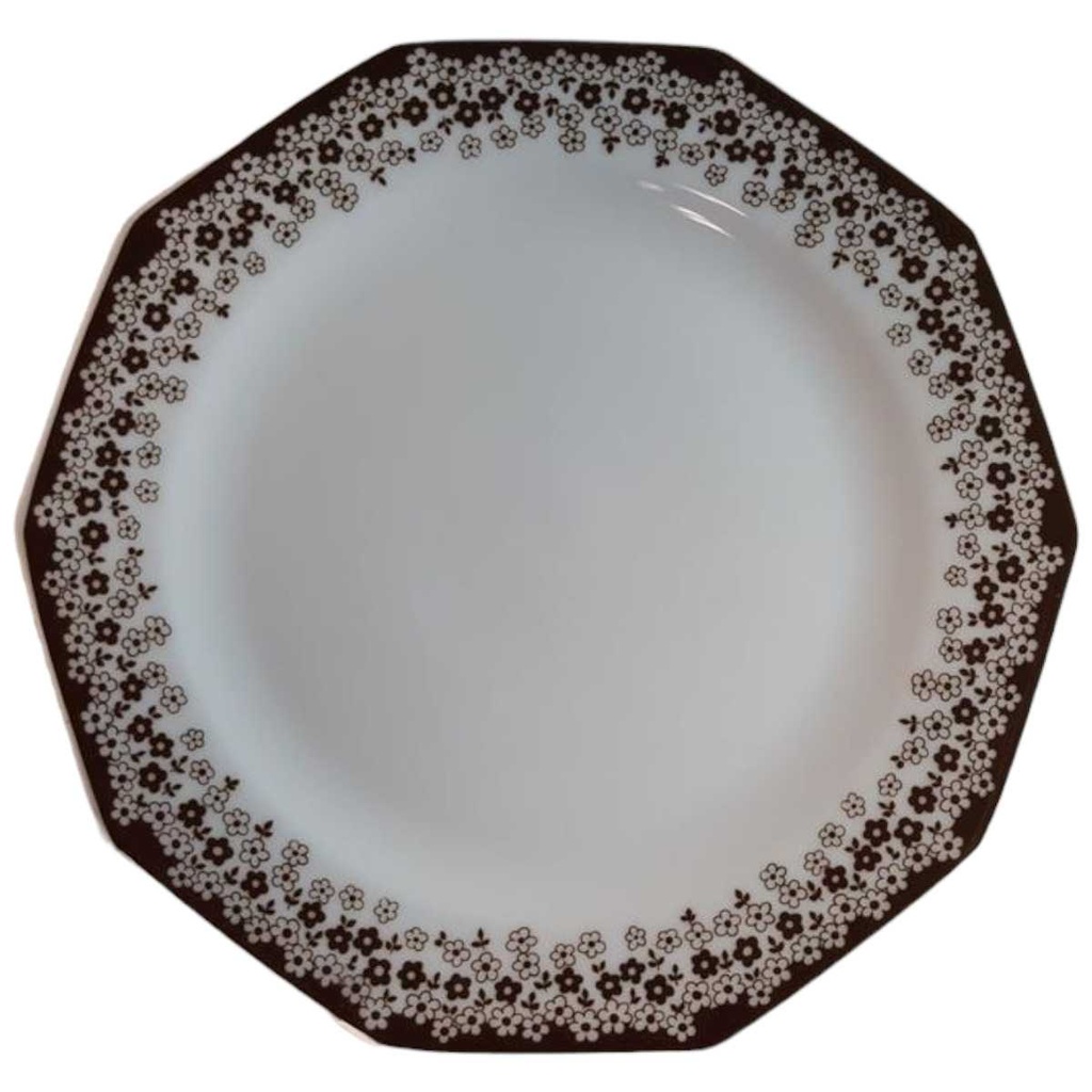 [45814268] Kuchenteller Dessertteller Frühstücksteller 19,6 cm Arabella Atelier Blumendekor braun Blumen gebraucht - gut
