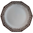 Kuchenteller Dessertteller Frühstücksteller 19,6 cm Arabella Atelier Blumendekor braun Blumen gebraucht - gut
