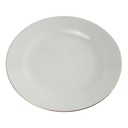 Speiseteller Essteller Goldrand 24,4 cm Schirnding Bavaria weiß gebraucht - akzeptabel