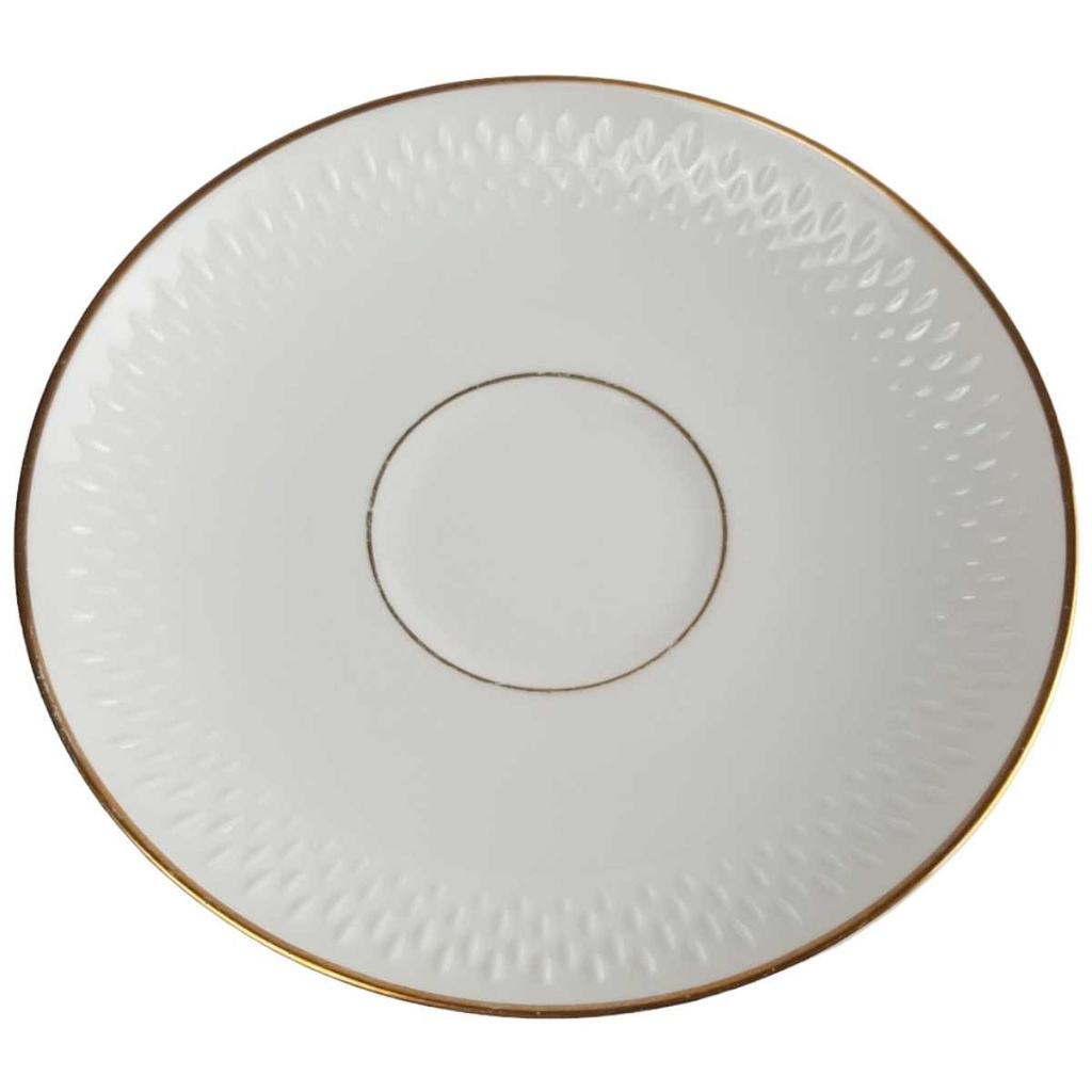 Untertasse Goldrand 14,1 cm Edelstein Bavaria Form 21655 Weiß gebraucht - gut
