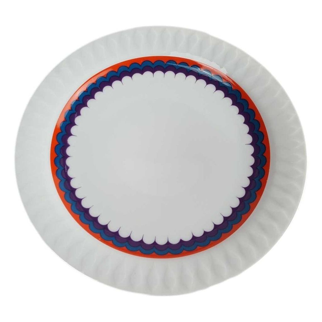 [458142716] Kuchenteller Dessertteller 18,9 cm Thomas Porzellan Lanzette rot, blau, lila gebraucht - gut