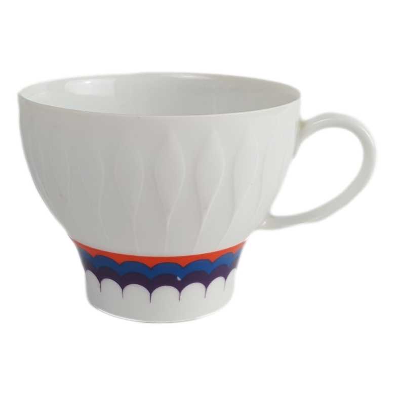 Kaffeetasse Thomas Porzellan Lanzette rot, blau, lila gebraucht - gut