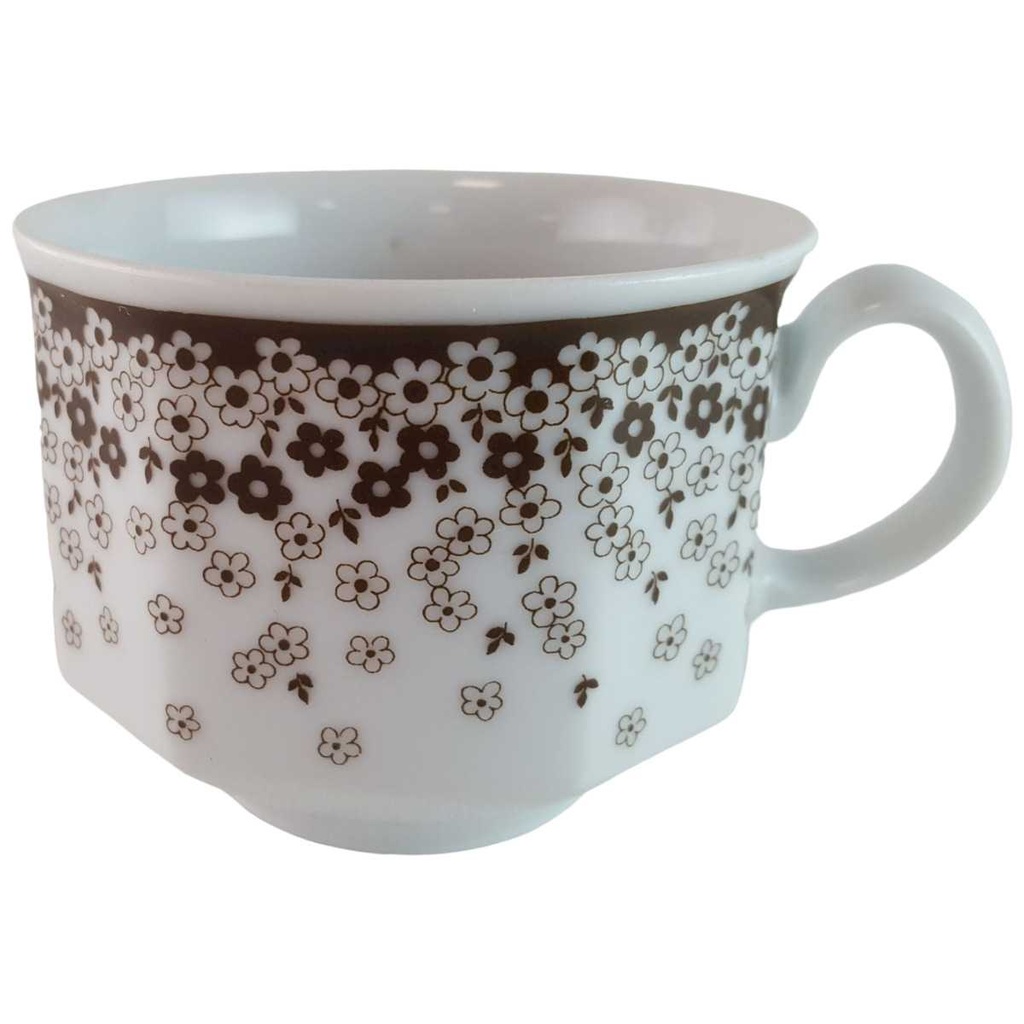 Kaffeetasse Tasse Arabella Atelier Blumendekor braun Blumen gebraucht - gut