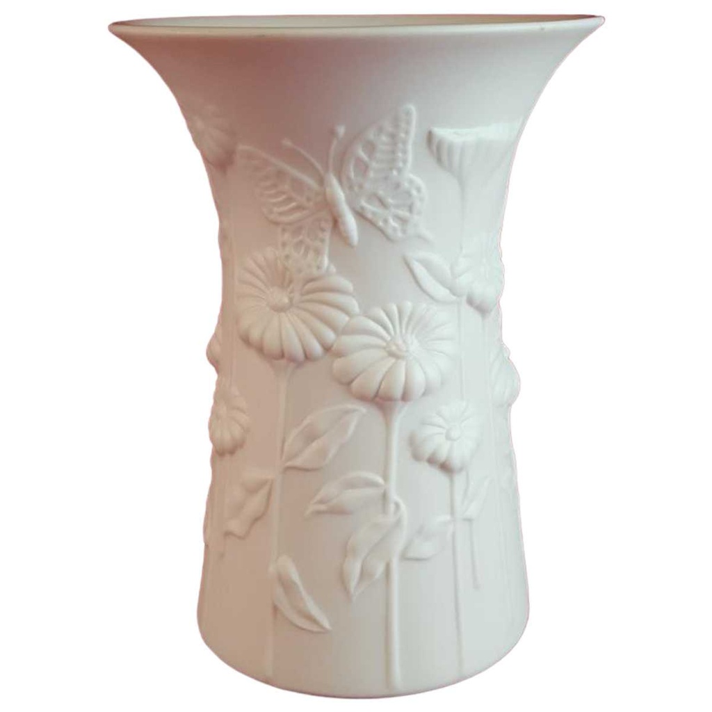 Vase Dekorative mit Signatur 13,3 cm AK Kaiser Porzellan Weiß M.Frey gebraucht - sehr gut