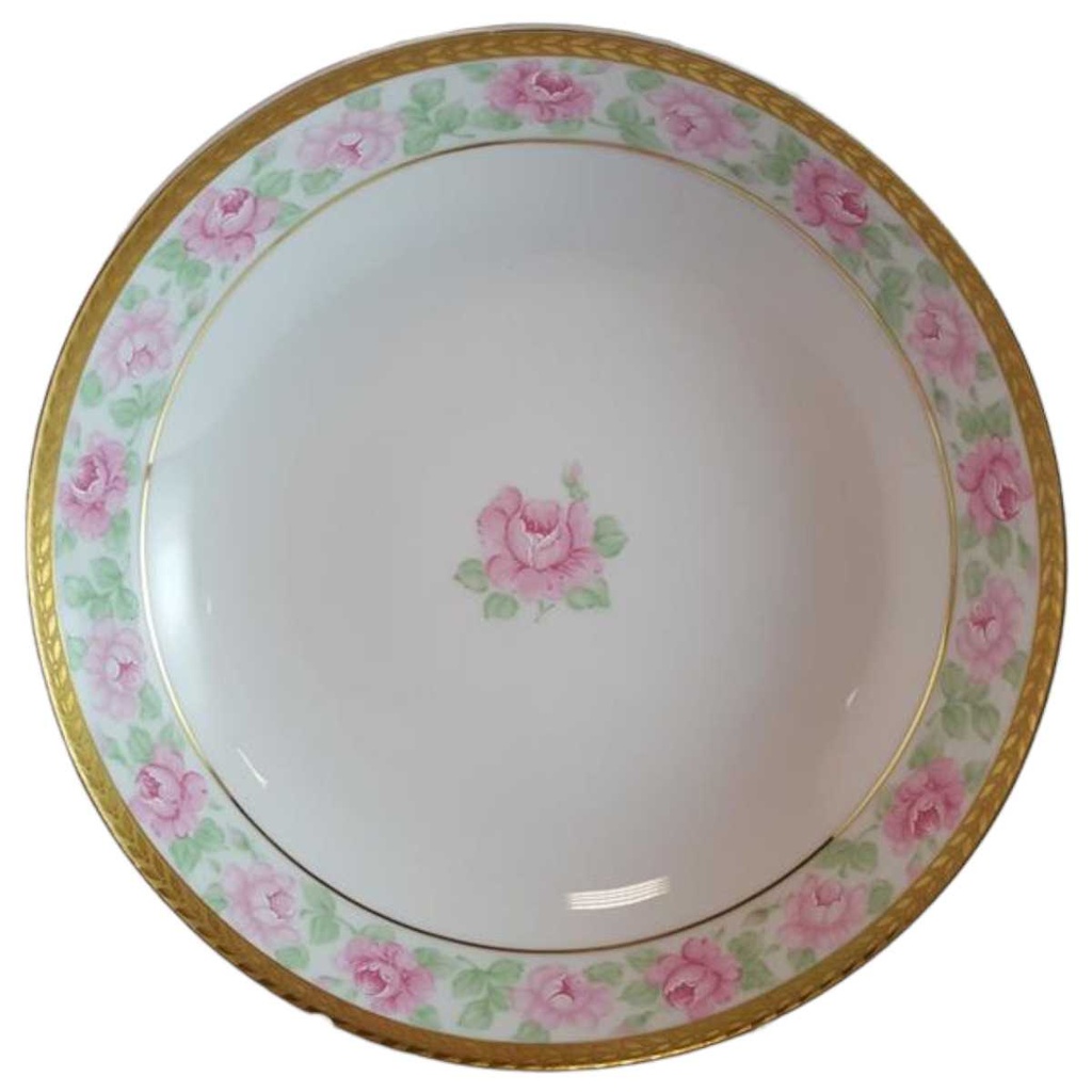 [45814297] Schale Goldrand 17,3 cm Burg Lindau rosa Rosen gebraucht - sehr gut