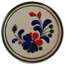 Kuchenteller Dessertteller Frühstücksteller 19,7 cm Waechtersbach Blau Rot Blume gebraucht - akzeptabel