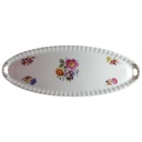 Servierplatte Speiseplatte Fleischplatte Steakplatte Goldrand 44,8x17 cm Bauer & Pfeiffer Württemberg Floral gebraucht - gut