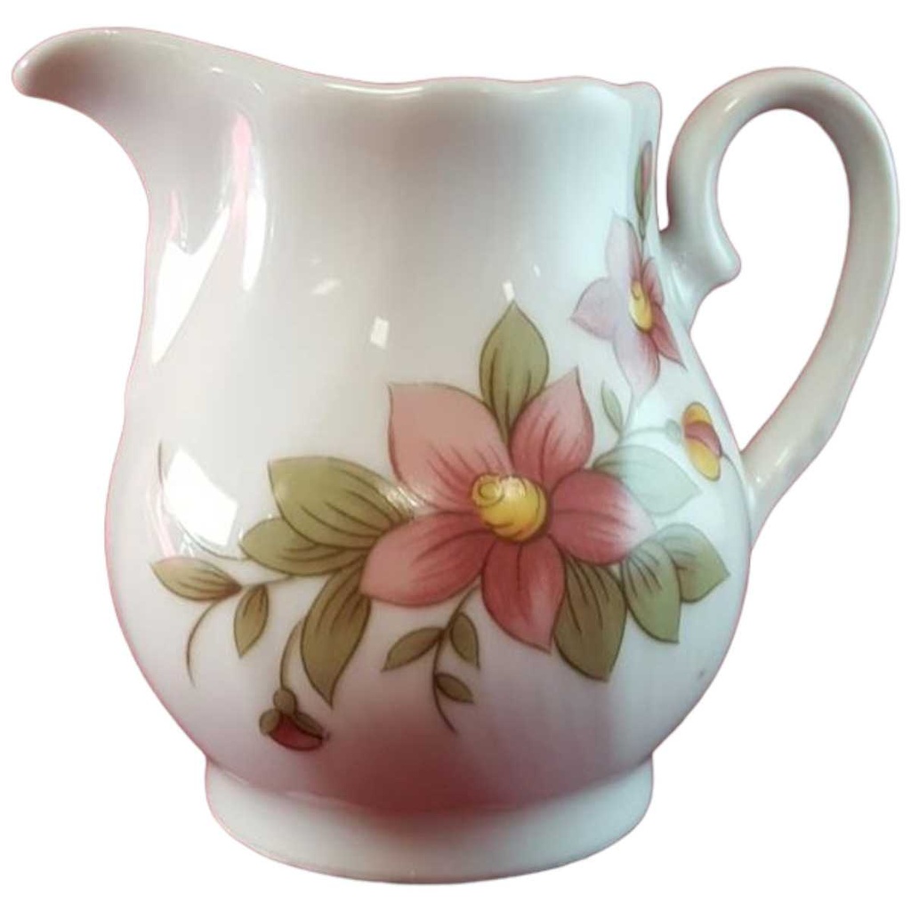 Milchkännchen Winterling Kirchenlamitz Rot Rotrosa Blume Relief Form gebraucht - sehr gut