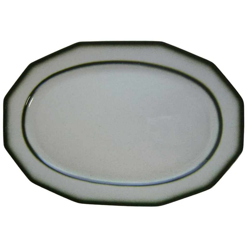 [4581443] Fleischplatte 32,3x22 cm Winterling Kirchenlamitz Bergamo Grüner Rand gebraucht - gut