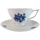 Untertasse Kaffeetasse mit Tasse & Royal Tettau Annette blaues Blumendekor Blumen