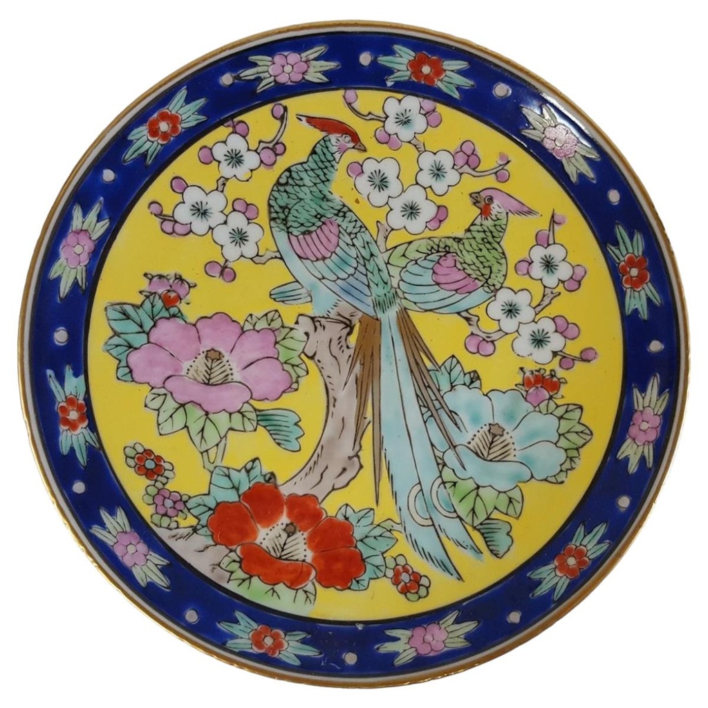 [4581449] Bunter asiatischer Wandteller Sammelteller Pfau D 16 cm