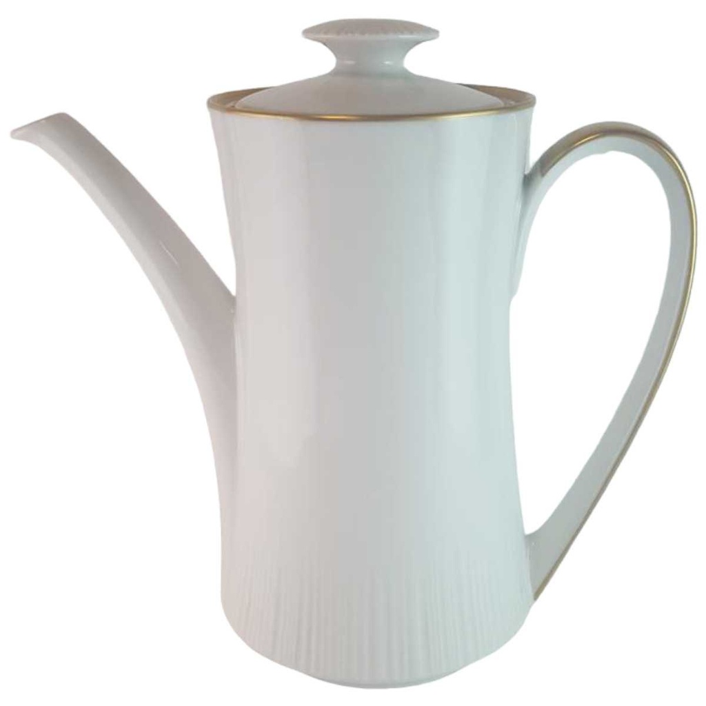 Kaffeekanne Kanne Goldrand 1,25 L Thomas Porzellan Form 3001 Scharrer Entwurf gebraucht - sehr gut