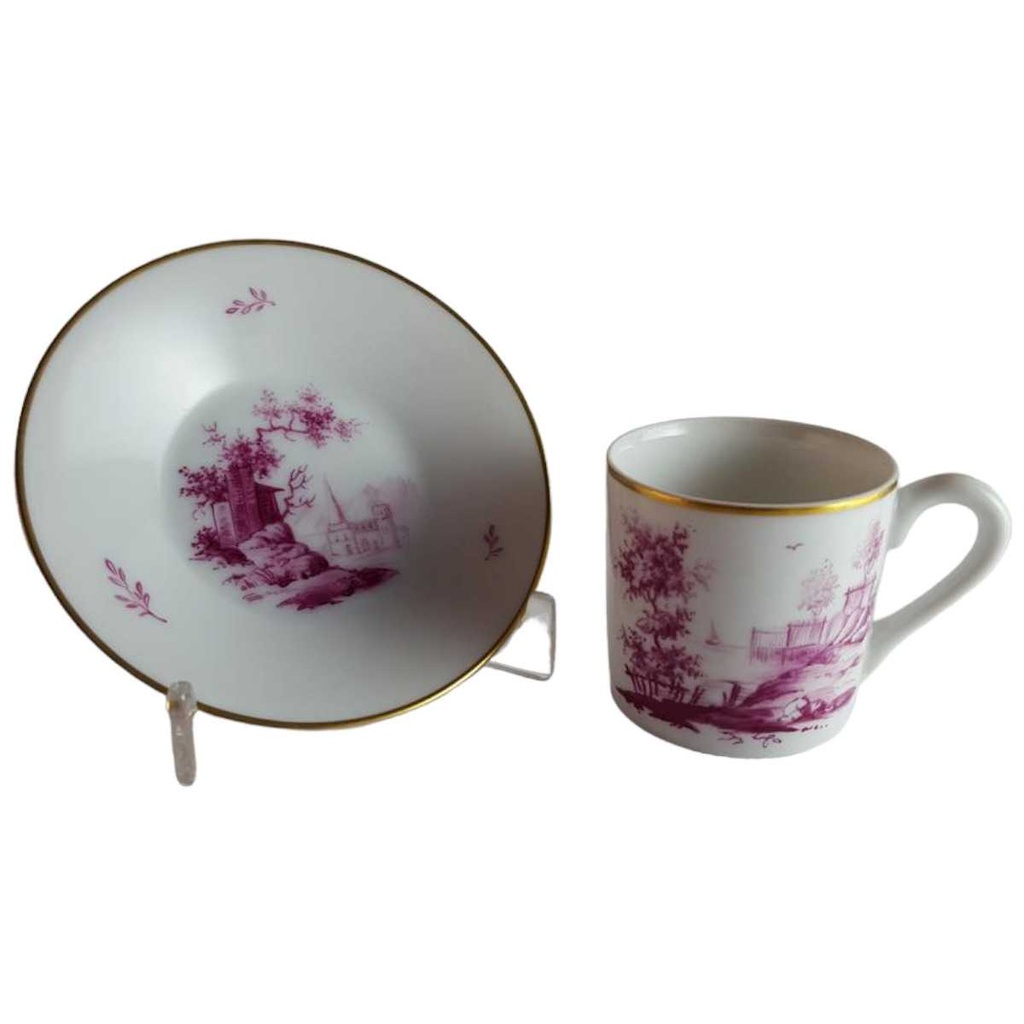 [45814539] Mokkatasse mit Untertasse Tasse Espressotasse Höchst rosa Bildmotive gebraucht - sehr gut