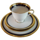 Kaffeegedeck Kaffeeset Komplett Golddekor 4tlg 3tlg Hutschenreuther Cardiff Kobaltblau Blau gebraucht - sehr gut