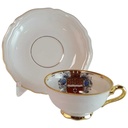 Mokkatasse mit Untertasse Tasse Espressotasse Goldrand 2tlg Seltmann Weiden Marie Luise gebraucht - gut