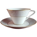 Servierplatte Untertasse Teetasse mit Speiseplatte Fleischplatte Tasse Königl. pr. Tettau Ria 1347 grauer Rand gebraucht - gut