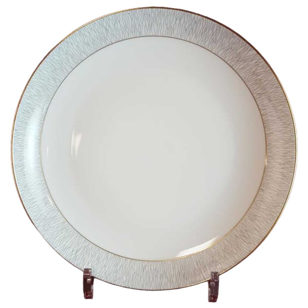 Suppenteller 23 cm Königl. pr. Tettau Ria 1347 grauer Rand gebraucht - sehr gut