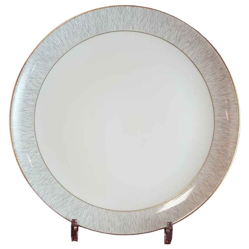 Speiseteller Essteller 25 cm Königl. pr. Tettau Ria 1347 grauer Rand gebraucht - sehr gut