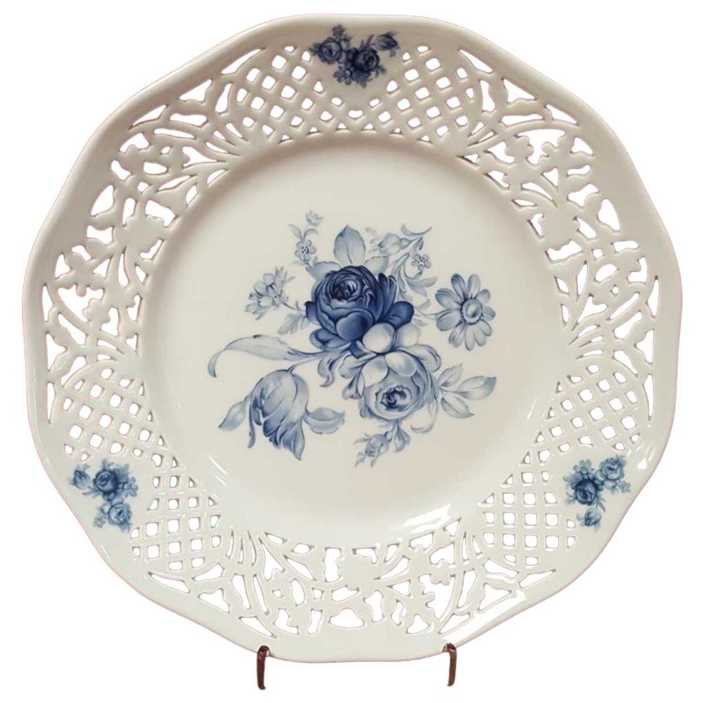 [45814655] Durchbruchteller Durchbrucharbeit 26,3 cm Schumann Blumen gebraucht - gut