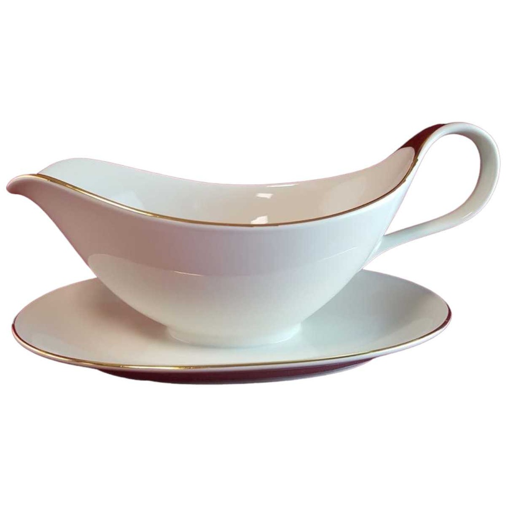 Sauciere mit Teller Goldrand Golddekor Edelstein Bavaria 18238 gebraucht - gut