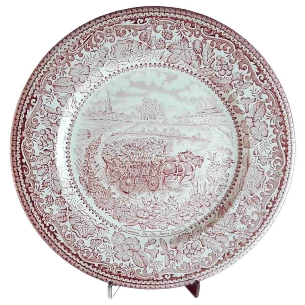 Speiseteller Essteller 24,8 cm English Ironstone Tableware (EIT) EIT England Four Seasons Summer On The Home Farm Rot gebraucht - akzeptabel