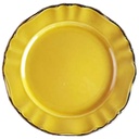 Speiseteller Essteller 24 cm Pagnossin Earthenware honigbraun mit braunem Rand Braun gebraucht - gut