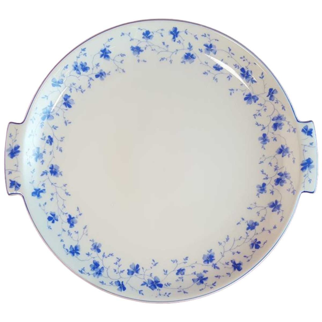 Kuchenplatte mit Henkeln Tortenplatte Arzberg Form 1382 Blaublüten gebraucht - gut