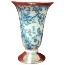 Hutschenreuther Hohenberg Silber overlay Porzellan Vase H 19 cm
