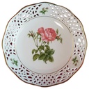 Schale Durchbruchschale Goldrand Durchbrucharbeit 19,3 cm Marienbad Ingres Weiss gebraucht - sehr gut