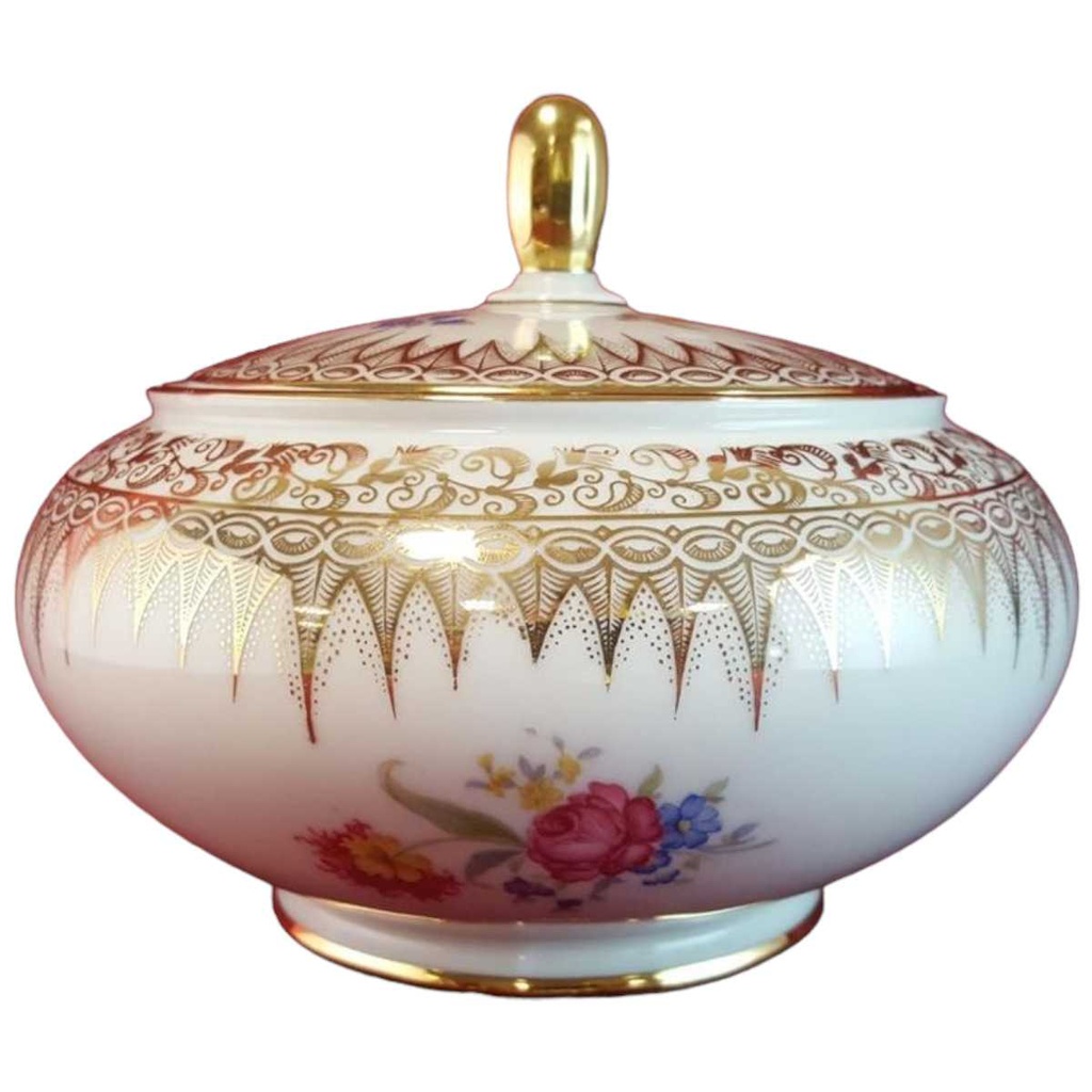 [45814794] Deckeldose Bonboniere Golddekor Schaller Elfenbein Bavaria gebraucht - gut