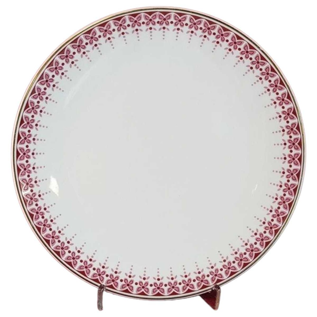 [45814806] Kuchenteller Dessertteller Frühstücksteller Goldrand 19,5 cm Jaeger & Co PMR rotes Blumendekor mit Blumen Rot gebraucht - gut