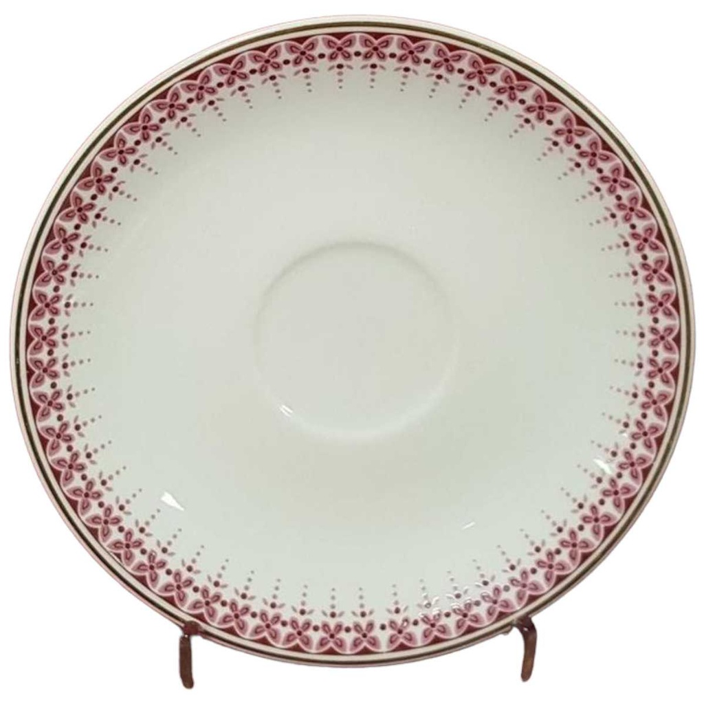 [45814809] Untertasse für Kaffee Goldrand 15,2 cm Jaeger & Co PMR rotes Blumendekor mit Blumen gebraucht - gut