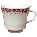Kaffeetasse Tasse Goldrand Jaeger & Co PMR rotes Blumendekor mit Blumen gebraucht - gut