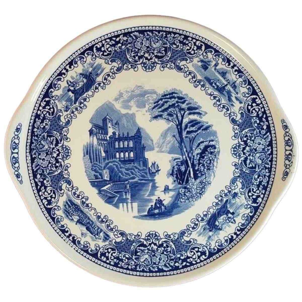 Tortenplatte Royal Sphinx Maastricht Cambridge Old England blau B 32,8 cm