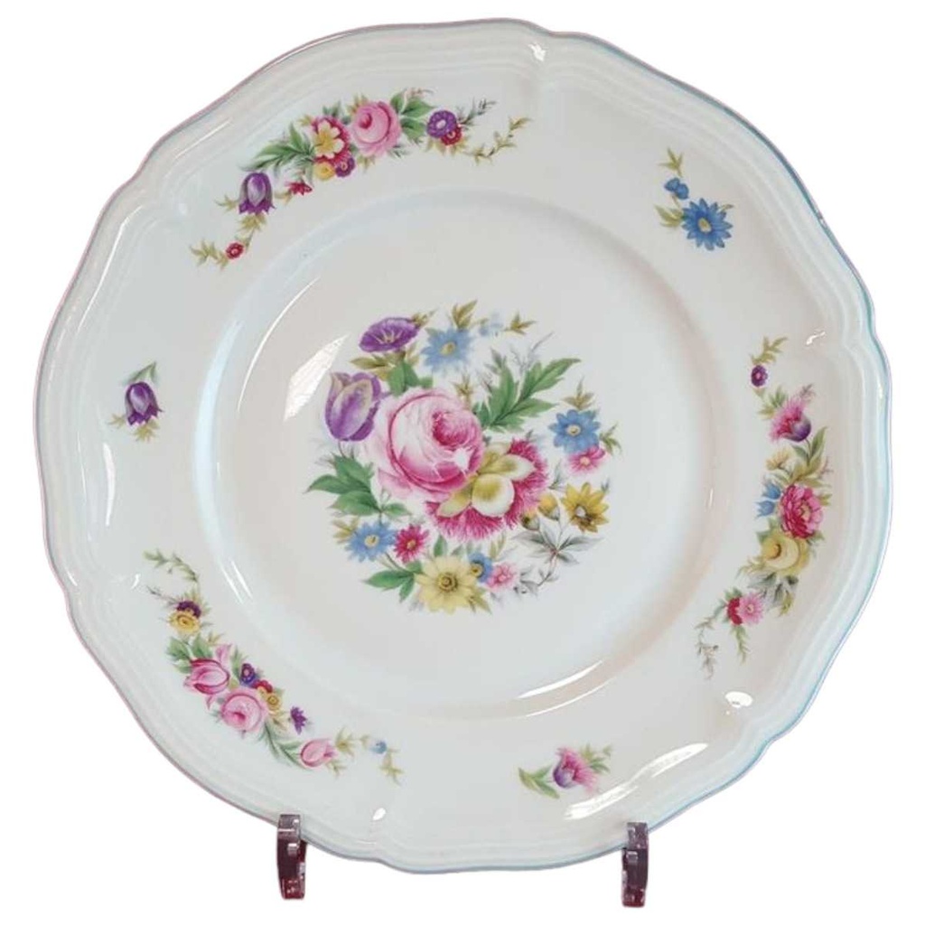 [45814821] Speiseteller Essteller 25,3 cm Rosenthal Chippendale bunte Blumen gebraucht - akzeptabel