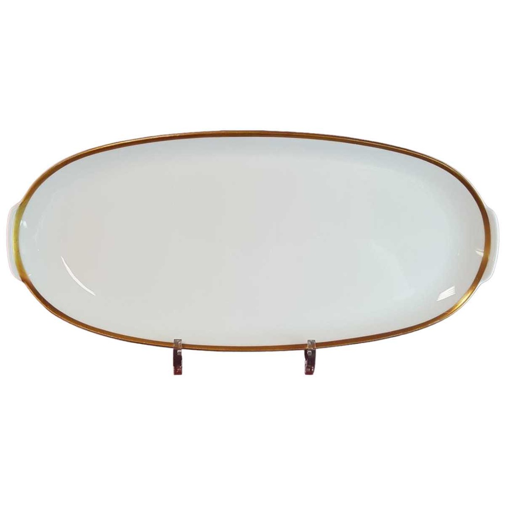 [45814840] Servierplatte Goldrand 36,9x16,8 cm Thomas Porzellan Form 3001 Scharrer Entwurf gebraucht - gut