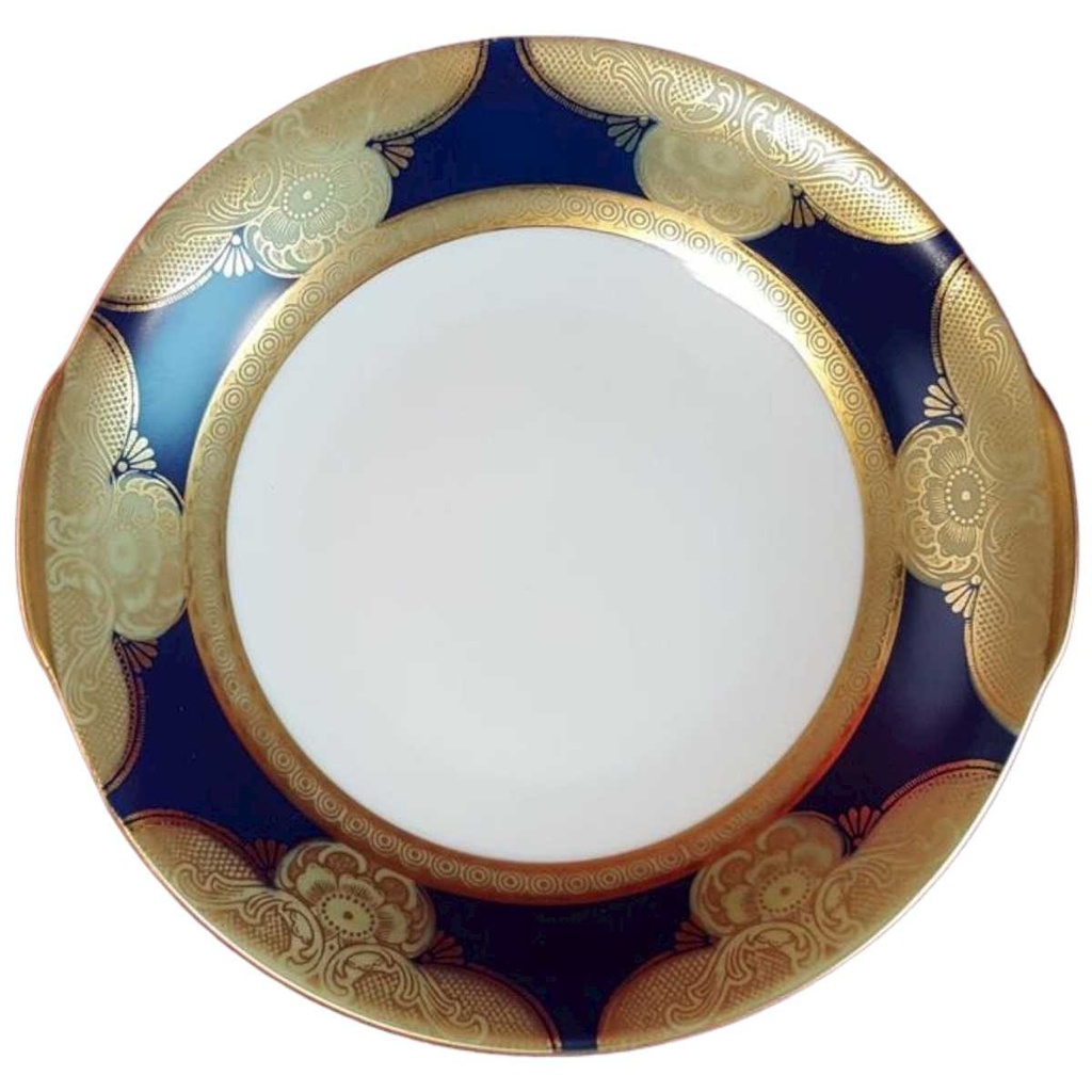 [45814874] Servierschale Steakplatte Golddekor Winterling Kobaltblau Blau Bavaria gebraucht - gut