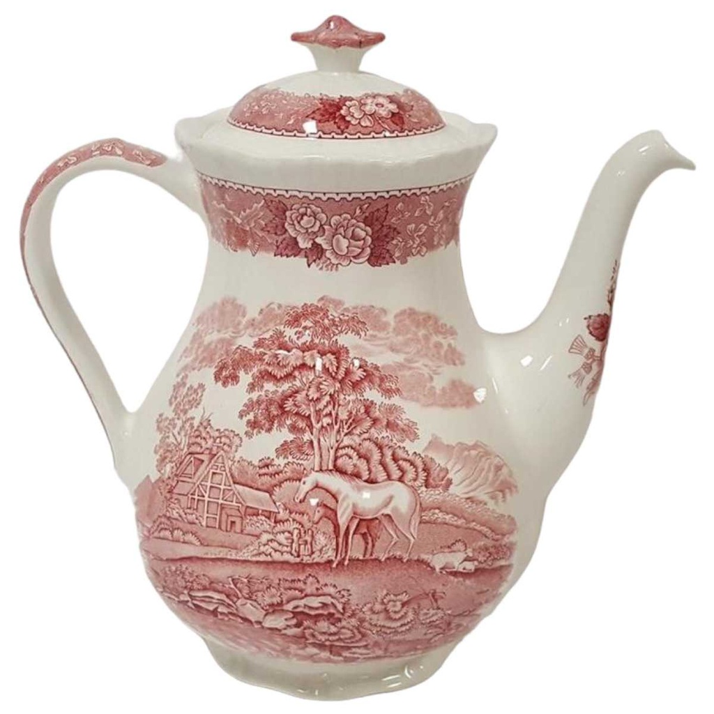 Kaffeekanne 1,4 L Adams English Scenic Rot gebraucht - gut