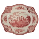 Fleischplatte 26x21,7 cm Johnson Bros Old Britain Castles Rot gebraucht - sehr gut